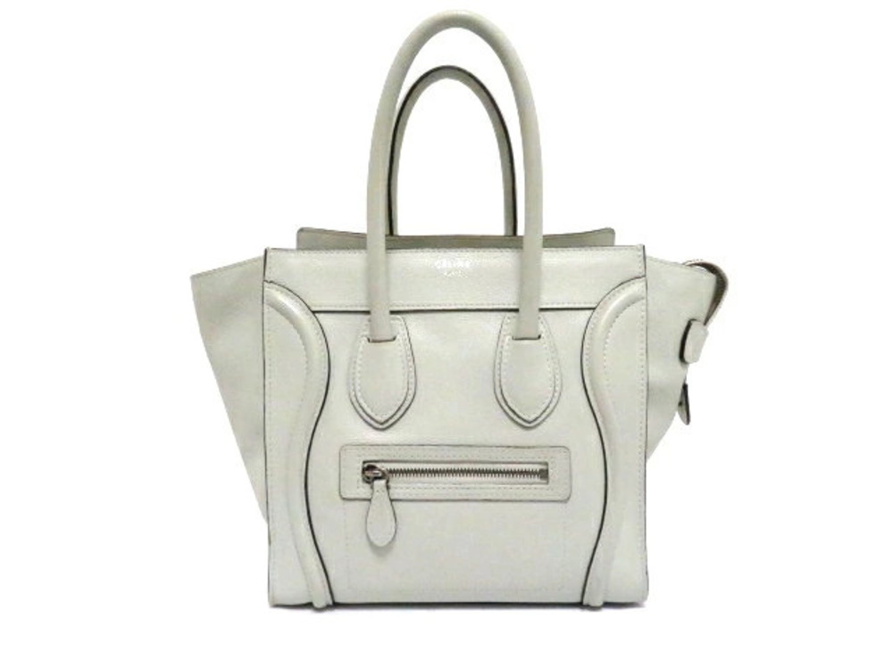 Celine Luggage Tote Shopper Handbag Embossed Leather